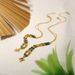 INS French New Titanium Steel Necklace Plated With K Gold Natural Stone Beads Four Pointed Star Zircon Pendant Clavicle Chain Necklace_ipsvogv.com