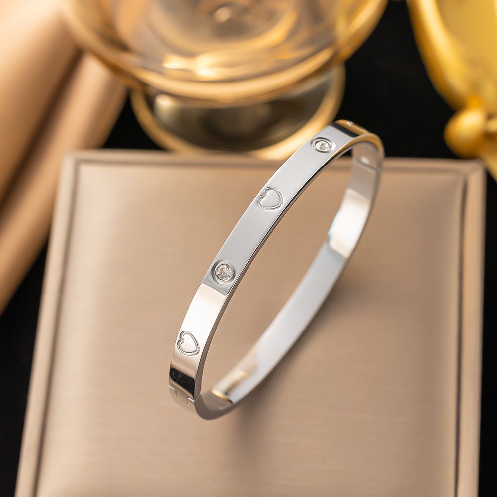 Titanium Steel Bracelet Full Diamond Card Home Bracelet, Non Fading, Simple And Versatile Handicraft Design For Women_ipsvogv.com