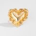 Ins Style Metal Pleated Three-dimensional Big Heart Fashionable Striking Pattern Geometric Circular Ring For Women_ipsvogv.com