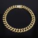 Unisex 20mm Round Chain Full Of Diamond Alloy Men's Necklace Street Rap Trend Hip Hop Style Cuban Chain_ipsvogv.com