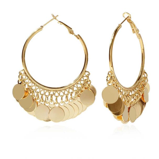 Women’s Jewelry Set Fashion Jewelry Exaggerated Metal Disc Tassel Earrings Earring Geometric Gold Long Earrings_ipsvogv.com