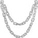 Square Gold Silver Chain Necklace, Hip-hop Rapper, Plastic Jewelry, Men's And Women's Clothing Accessories, Performance_ipsvogv.com