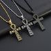 hot selling men and women retro stainless steel cross pendant ancient Egypt meaning hip hop titanium steel necklace_ipsvogv.com