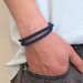 for Men Stainless Steel Hip Hop Punk Cross Double Layer Handmade Woven Leather Bracelet_ipsvogv.com