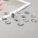 New Turquoise Crescent Carved Hollow 12 Piece Set Ring_ipsvogv.com