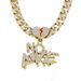 Fashion Jewelry Diamond NO LOVE English Letter Pendant Trendy Men's Personality Hip Hop Cuban Necklace_ipsvogv.com