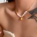 Unisex Retro Gold Plated Titanium Steel Natural Freshwater Pearl Teardrop Bead Necklace_ipsvogv.com