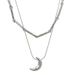 Sweet, Cool, Cold Wind, Double Layer Moon Necklace, Light Luxury, High End, Small And Unique, Clavicle Spicy Girl,_ipsvogv.com