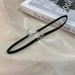 Black Leather Rope Choker Collar Collarbone Women's Summer Strap Minimalist Temperament Internet Celebrity Accessories_ipsvogv.com