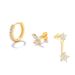 Real Gold Brass Electroplating, Hot Selling Across, Cute Luxury Earrings With Zircon Stars And Butterflies, Three Piece Set_ipsvogv.com