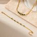 Women’s Jewelry Set Fashion French Retro Emerald Love Necklace Set Personality Fashion Personality Trend Five Heart Shaped Snake Bone Chain_ipsvogv.com