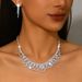 Women’s Jewelry Set Fashion Tassel Simple Necklace Earrings Light Luxury High End Temperament Clavicle Chain Versatile Three Piece Set_ipsvogv.com