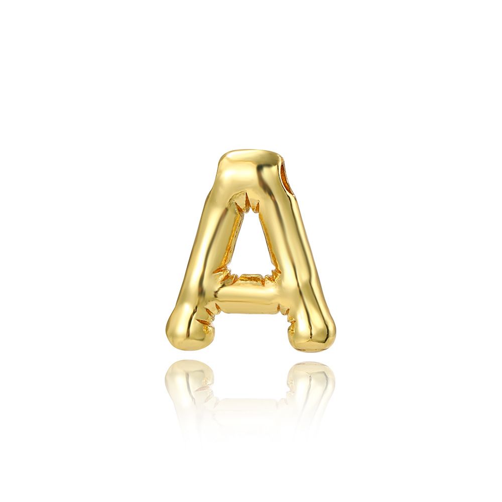 Smooth A-Z Letter Pendant Fashion DIY Jewelry Copper Gold-plated Color Preserving Necklace Accessories_ipsvogv.com