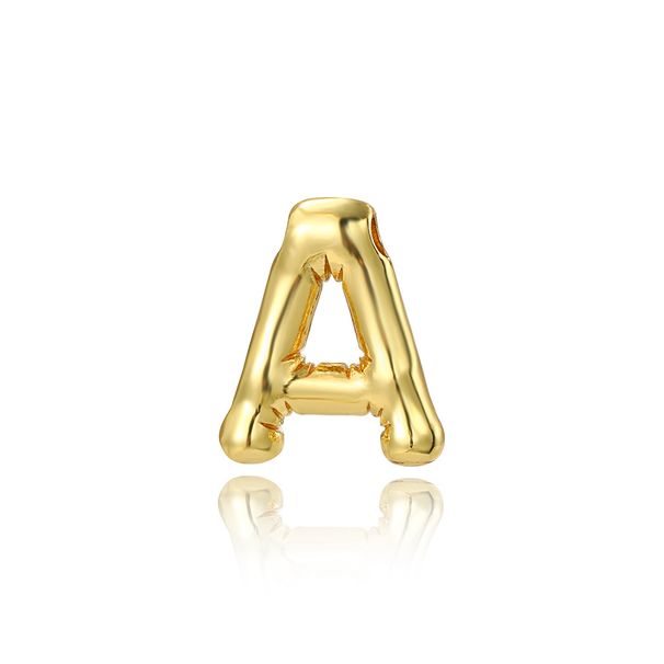 Smooth A-Z Letter Pendant Fashion DIY Jewelry Copper Gold-plated Color Preserving Necklace Accessories_ipsvogv.com