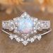 Sanjie's New Natural Opal Fashionable, Niche, And Exquisitely Designed. It Is Paired With A Silver Floral Women's Ring_ipsvogv.com