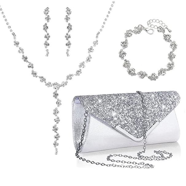 Long necklaces for women, banquet weddings, full diamond dinner bags, suits, dress accessories, bridal accessories_ipsvogv.com
