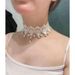 Korean Super Fairy White Lace Pearl Pendant Choker Sweet Gentle Short Neckband Collarbone Chain_ipsvogv.com