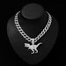 Alloy Full Diamond Necklace Hip Hop Dinosaur Animal Personalized Men's Pendant_ipsvogv.com