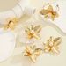 Fashion Exaggerated Metal Irregular 3D Large Flower Pearl Women's Necklace And Earring Jewelry Set_ipsvogv.com