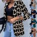Women's Clothing new style long sleeved fashion sexy printed suit jacket_ipsvogv.com