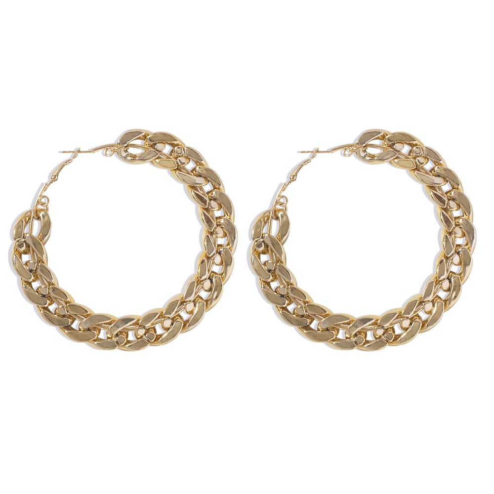 E8606 Exaggerate Personality Big Circle Chain Trendy Street Auction Hot selling Earrings_ipsvogv.com