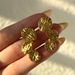 Fashionable Niche INS Titanium Steel Vintage Irregular Petal Versatile Earrings_ipsvogv.com