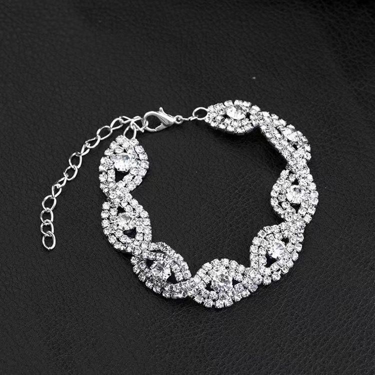 Fashion Rhinestone Bracelet For Women Simple Square Geometric Diamond Bracelet Shiny Wedding Accessories_ipsvogv.com