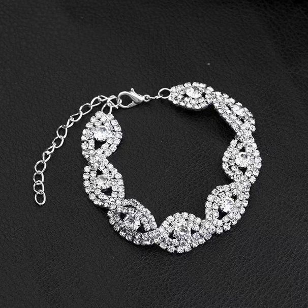 Fashion Rhinestone Bracelet For Women Simple Square Geometric Diamond Bracelet Shiny Wedding Accessories_ipsvogv.com