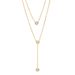 Titanium Steel Double Layer Necklace Rose Gold Colorless Collar Chain Cold Wind Neckchain Minimalist Fairy Charm Pendant_ipsvogv.com