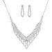 Luxury Rhinestone Jewelry Set - Wedding & Dinner Necklace With Hollow Design, Diamond-like Shining Accents, 3-Piece Set_ipsvogv.com