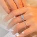 S Pure Silver Mosang Stone Lace Princess Square Classic Fashion High Grade Wedding Ring_ipsvogv.com
