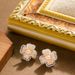 Korean Version Exquisite Sweet Small Fragrant Wind Drip Oil Inlaid With Pearls, Four Leaf Clover Earrings, Cute And_ipsvogv.com