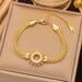 New Gold Moss Code Diamond Double Layered Stainless Steel Bracelet For Women's Handwear_ipsvogv.com