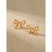 Korean Bowknot Earrings For Women, Elegant And Versatile, Exquisite Brass Studs With A High-end Feel, Ins Style_ipsvogv.com