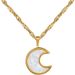 【 Full body titanium steel 】 Shell Moon temperament personality extremely simple Wind furnace real gold necklace female_ipsvogv.com