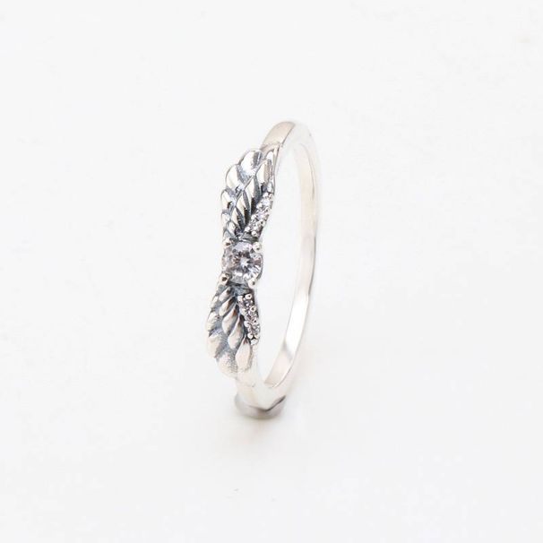 Women's Jewelry Elegant Angel Wing Ring With Cubic Zirconia, Silver Plated Vintage Statement Ring For Women, Romantic Gift For Her_ipsvogv.com