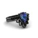 Sanjie's New Gun Black Matching Ring Inlaid With Colorful Zircon Rings For Women's Accessories_ipsvogv.com