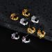 INS Plated Titanium Steel Fashionable Retro Color Zircon Hoop Earrings_ipsvogv.com