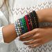 Geometric minimalist natural stone bead set, niche multiple colorful high-end design bracelet for both men and women_ipsvogv.com