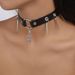 N10603 Punk Rock Style Neck Gothic Leather Hip Hop Snake Rivet Binding Collar Clavicle Chain_ipsvogv.com