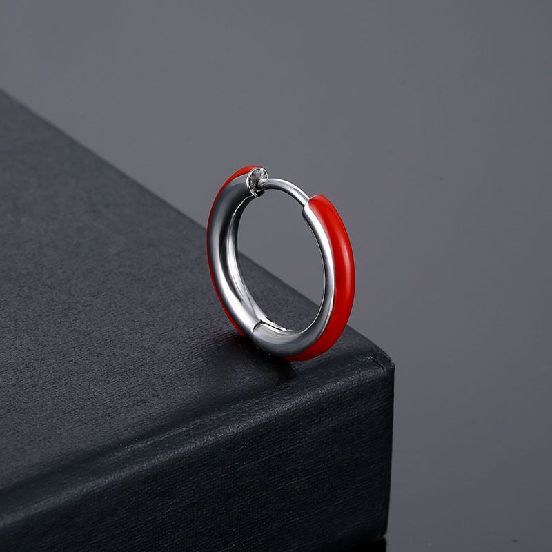 Fashion Trendy Small Hoop Earrings Clip for Women Men Earring Stainless Steel Earrings Diy Ear Piercing_ipsvogv.com