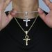 Hip Hop New Snake Cross Pendant Fashion Trend Inlaid Zircon Men's Necklace_ipsvogv.com