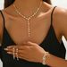 Luxury Accessories Necklace Bracelet Earrings Three-Piece Niche High-End Set Dress Versatile Jewelry_ipsvogv.com