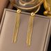 Fashionable Versatile New Titanium With Gold Stainless Steel Beads, Long Tassel Earrings And Accessories_ipsvogv.com