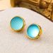 Round geometric earrings with advanced speckles, oil mist surface earrings, personalized design, and ear accessories_ipsvogv.com