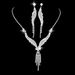 Silver Water Diamond Necklace & Earrings Set - Wing Design Wedding Jewelry For Women, Elegant 2-Piece Gift_ipsvogv.com