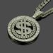 Hip Hop Personality Trendy Brand with Diamond Set, US Dollar Rotating Pendant, Necklace Decoration, Nightclub Bubble Bar_ipsvogv.com