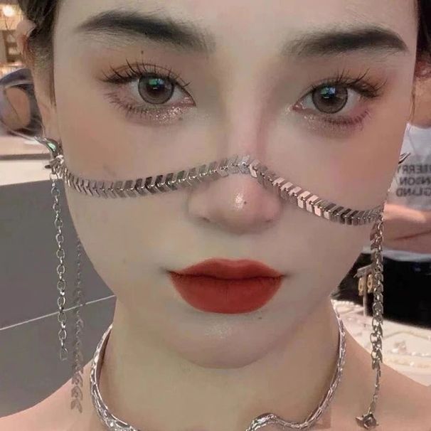 Sexy Earrings Face Chain 2 In 1 Airplane Chain Decorative Tassel Earring Accessories Adjustable Face Chain Facial Fashion_ipsvogv.com