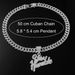 Hiphop hip-hop full diamond patchwork letter pendant punk style Cuban necklace, men's accessory_ipsvogv.com
