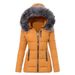 Women's Clothing color fur collar zipper decoration slim cotton coat for women thick coat for women_ipsvogv.com